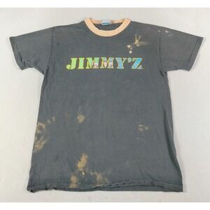 Vintage Jimmy'Z Shirt Mens Small Black Ringer Surf Skate Graphic 80s Distressed